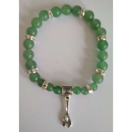 Grünes Quarz-Mineral-Armband mit Schlüssel zum Werk