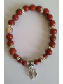 Rotes Jaspis-Mineral-Armband mit Glücksklee