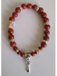 Rotes Jaspis-Mineral-Armband mit Schlüssel Öffnet Wege