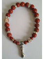 Rotes Jaspis-Mineral-Armband mit Figa-Faust, Verteidigung und Schutz