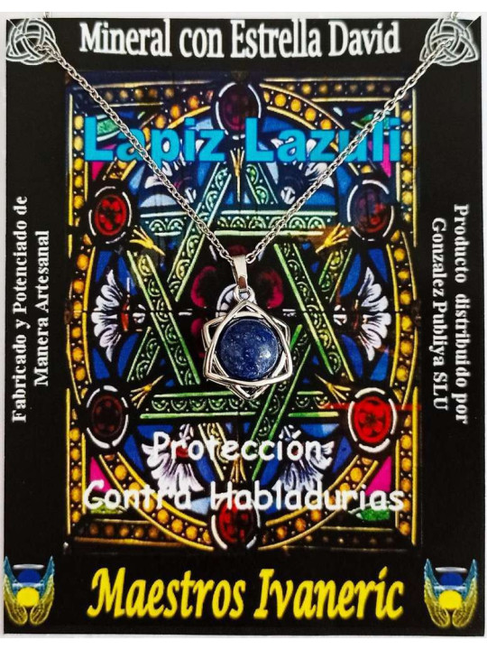 Davidstern-Anhänger mit Lapislazuli Mineral (Schutz)