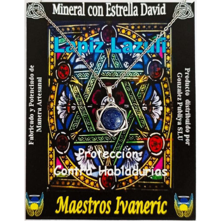 Davidstern-Anhänger mit Lapislazuli Mineral (Schutz)