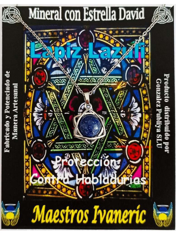 Davidstern-Anhänger mit Lapislazuli Mineral (Schutz)