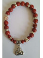 Rotes Jaspis-Mineral-Armband mit Wunsch-Buddha