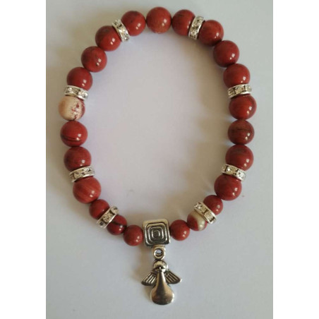 Rotes Jaspis-Mineral-Armband mit Engel