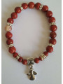 Rotes Jaspis-Mineral-Armband mit Engel