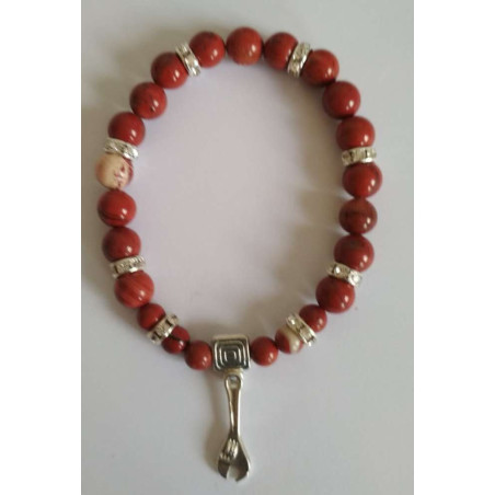 Rotes Jaspis-Mineral-Armband mit Schlüssel zur Arbeit
