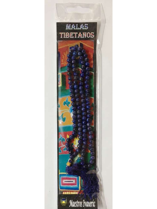 Tibetische Mala, 108 Sodalith-Perlen 60cm