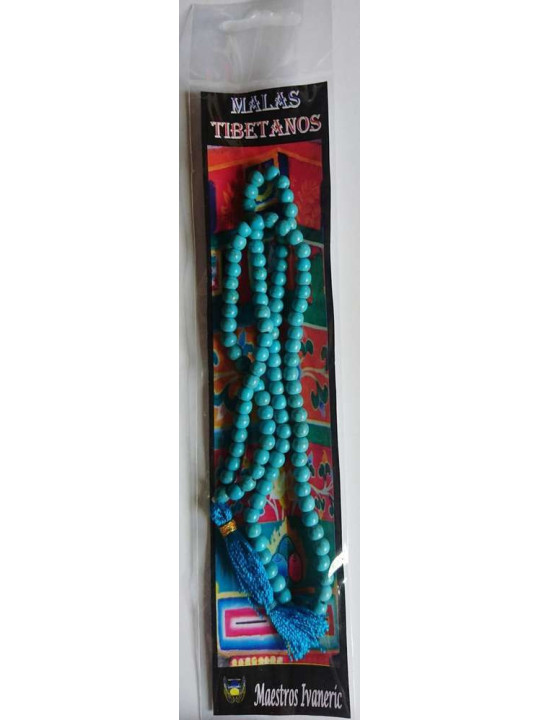 Tibetische Mala, 108 Türkis-Perlen 60cm