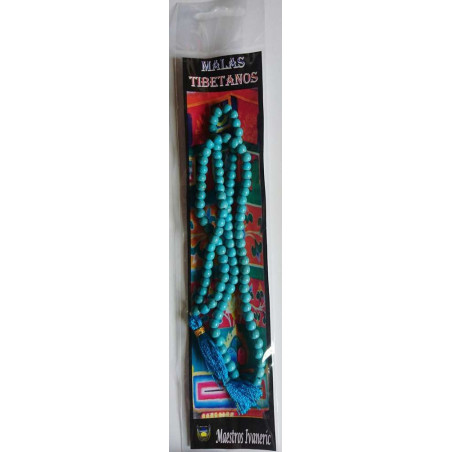 Tibetische Mala, 108 Türkis-Perlen 60cm