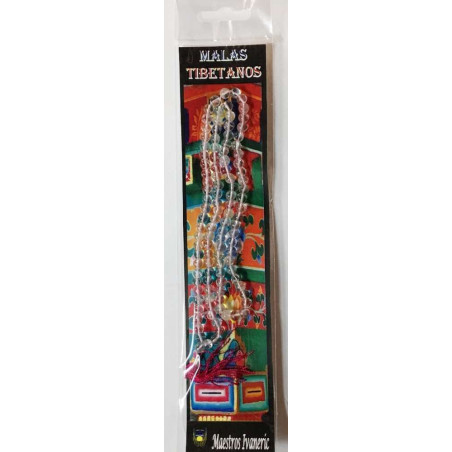 Tibetische Mala, 108 Quarzkristall-Perlen 60cm