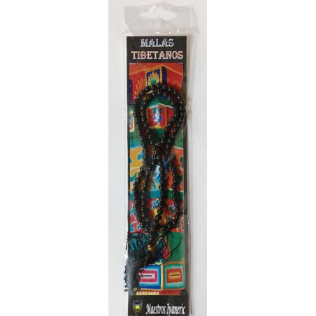 Tibetische Mala, 108 Schwarzer Jaspis-Perlen 60cm