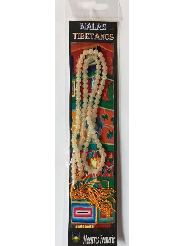 Tibetische Mala, 108 Gelbe Aventurin-Perlen 60cm