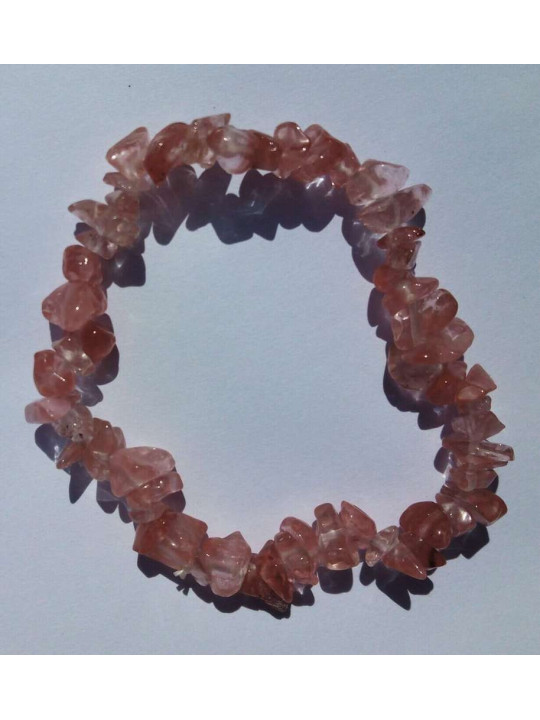 Aktionspackung mit 10 Stück Mineralien-Chip-Armband Rosenquarz Mineralien-Chip-Armband Rosenquarz