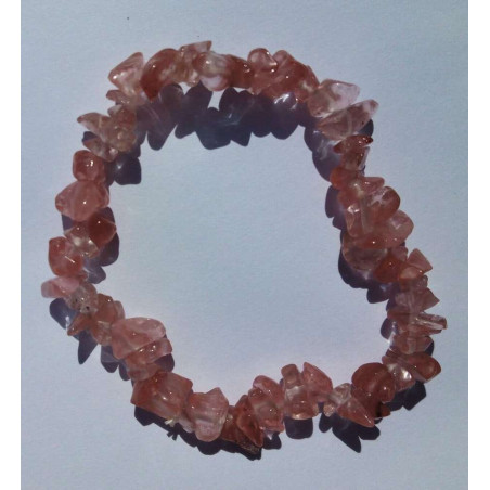 Aktionspackung mit 10 Stück Mineralien-Chip-Armband Rosenquarz Mineralien-Chip-Armband Rosenquarz