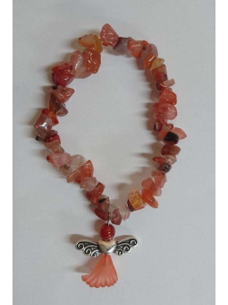 Kaufen Sie 5 Stücke des Mineralienchip-Armbandes Carneola mit Engel