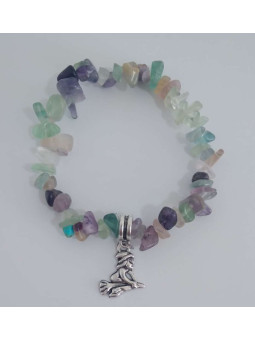 Fluorit-Chip-Armband mit Hexe der Wünsche