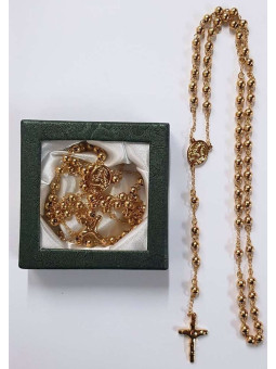 Kauf von 5 Stücke, Goldener Rosenkranz aus Edelstahl.