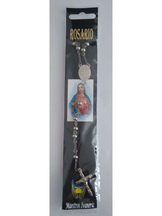 Kaufen Sie 5 Stücke versilbert Edelstahl Rosenkranz mit Saint Benedict Medaille.