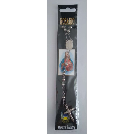 Kaufen Sie 5 Stücke versilbert Edelstahl Rosenkranz mit Saint Benedict Medaille.