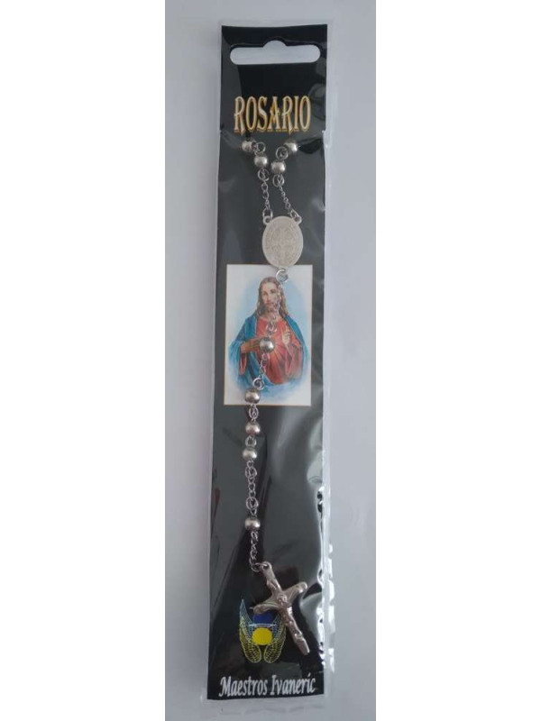 Kaufen Sie 5 Stücke versilbert Edelstahl Rosenkranz mit Saint Benedict Medaille.