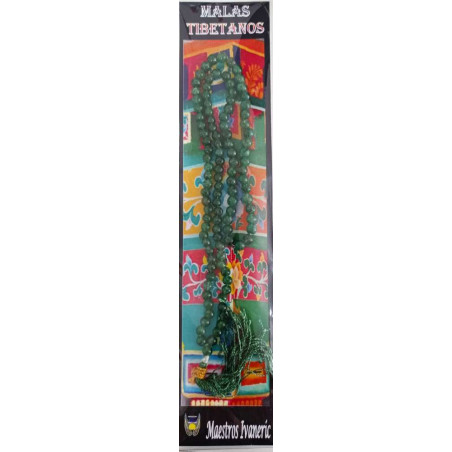 Tibetische Mala, 108 Grüner Jaspis-Perlen 60cm
