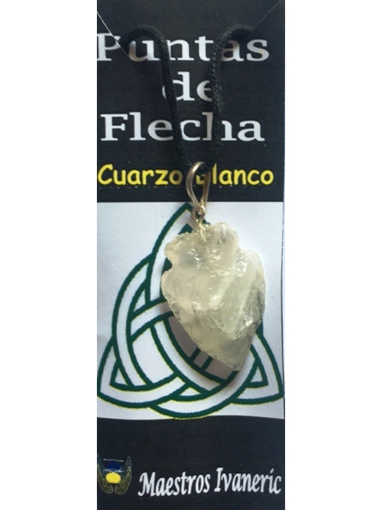 Pfeilspitze Weißer Quarz Mineral Anhänger 3cm
