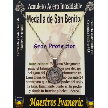 Kaufen Sie 5 Stücke handgefertigte Edelstahl Talisman, Saint Benedict, Great Protector