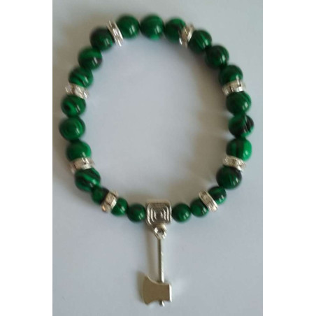 Malachit-Mineral-Armband mit Axt lockt Kunden an