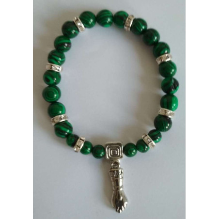 Malachit-Mineralien-Armband mit Figa-Manschette, Schutz