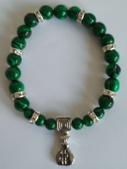 Malachit-Mineral-Armband mit Geldbörse