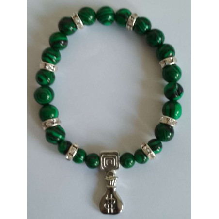 Malachit-Mineral-Armband mit Geldbörse