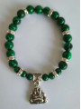 Malachit-Mineral-Armband mit Wunsch-Buddha