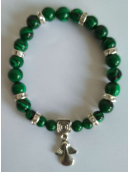 Malachit-Mineral-Armband mit Engel