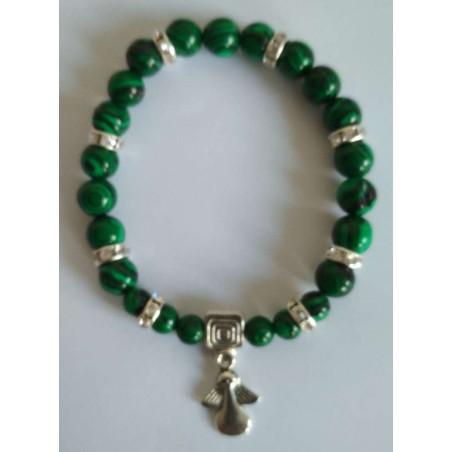 Malachit-Mineral-Armband mit Engel