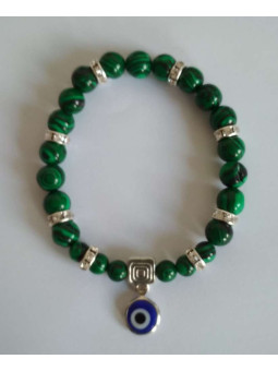 Mineralienarmband Malachit Türkisches Auge, Gegen Neid