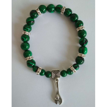 Malachit-Mineral-Armband mit Schlüssel zur Arbeit