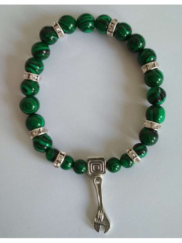 Malachit-Mineral-Armband mit Schlüssel zur Arbeit