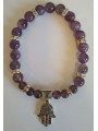Amethyst-Mineral-Armband mit Hand der Fatima