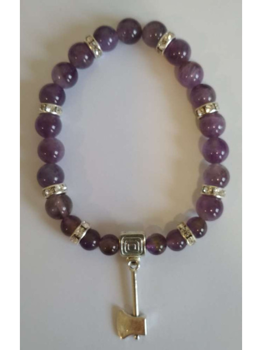 Amethyst-Mineral-Armband mit Axt lockt Kunden an
