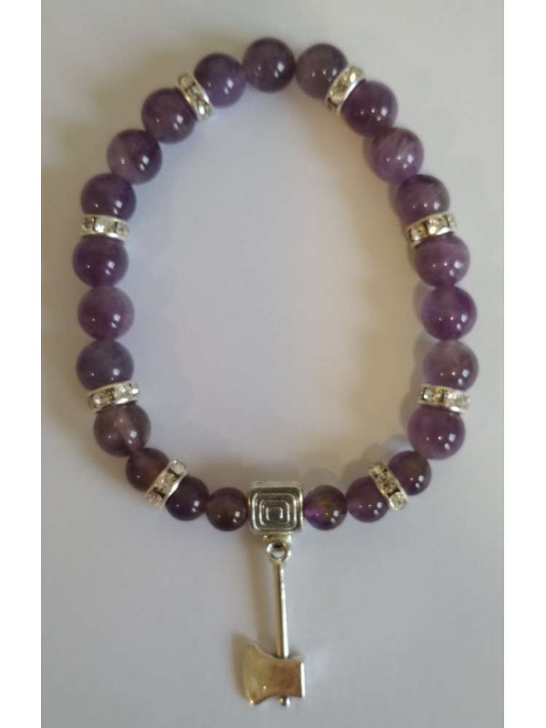 Amethyst-Mineral-Armband mit Axt lockt Kunden an