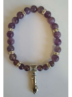 Amethyst-Mineral-Armband mit Figa-Manschette, Schutz