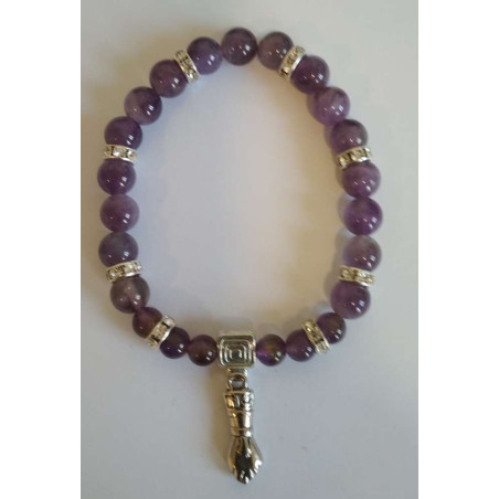 Amethyst-Mineral-Armband mit Figa-Manschette, Schutz