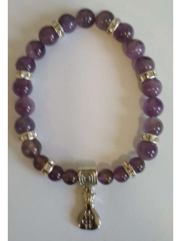 Amethyst-Mineral-Armband mit Geldbörse