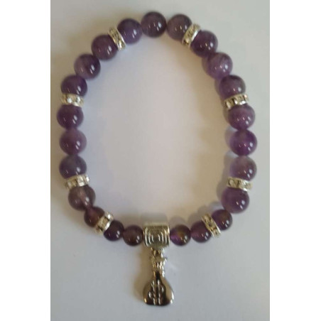 Amethyst-Mineral-Armband mit Geldbörse