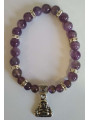 Amethyst-Mineral-Armband mit Buddha der Wünsche