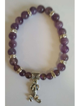 Amethyst-Mineral-Armband mit Glücksfrosch