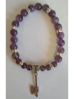Amethyst-Mineral-Armband mit keltischer Axt