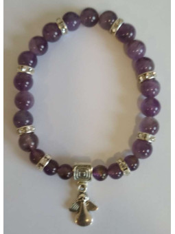 Amethyst-Mineral-Armband mit Engel