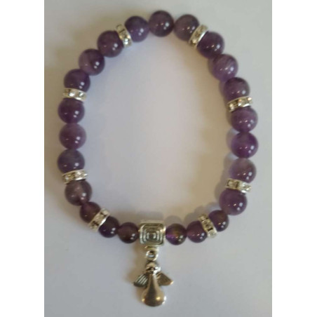 Amethyst-Mineral-Armband mit Engel